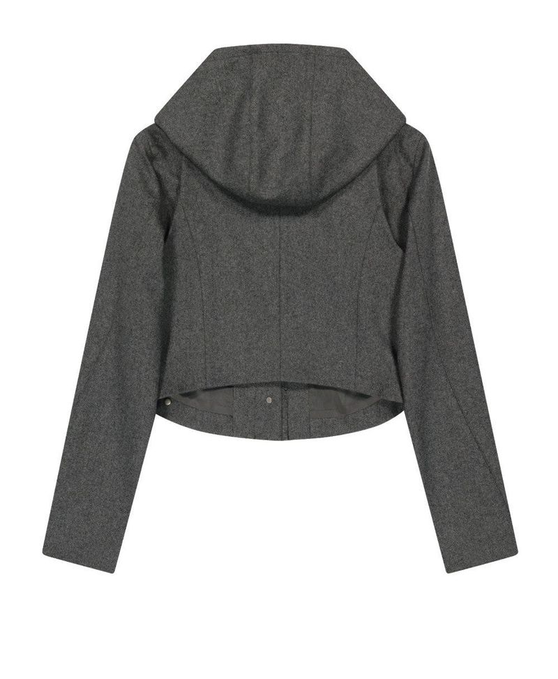 Layered Bolero Wool Jacket / Grey
