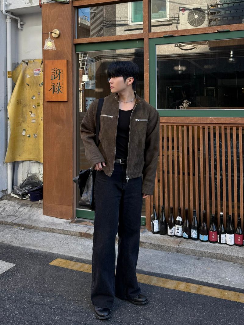 Owen knitwear suede jacket