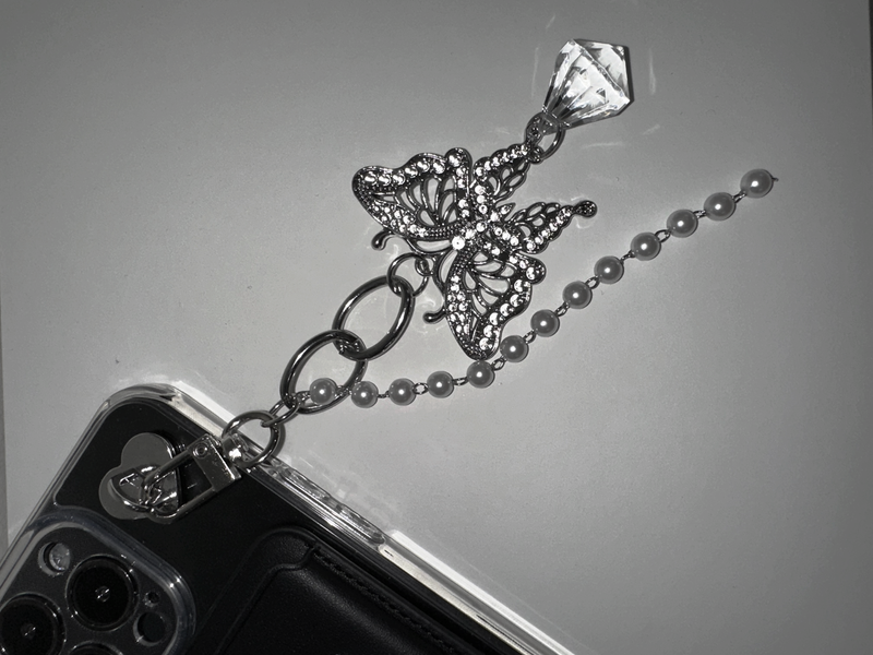 [SET]Butterfly magsafe case + card pocket + charm