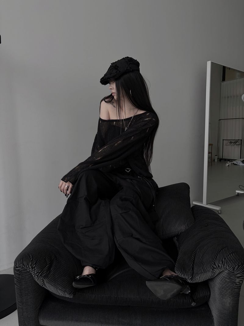 destroyed see-through knit (2color)