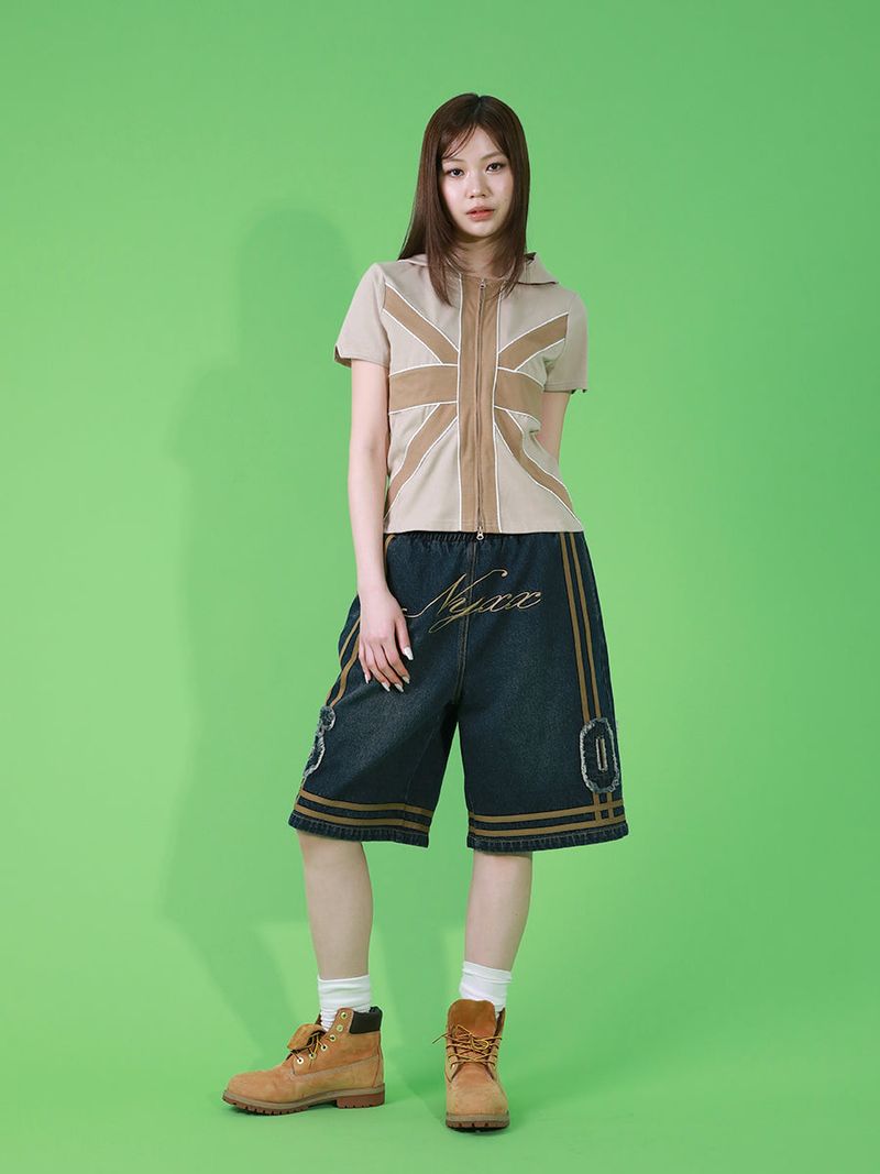 BASKETBALL DENIM HALF PANTS (INDIGO)