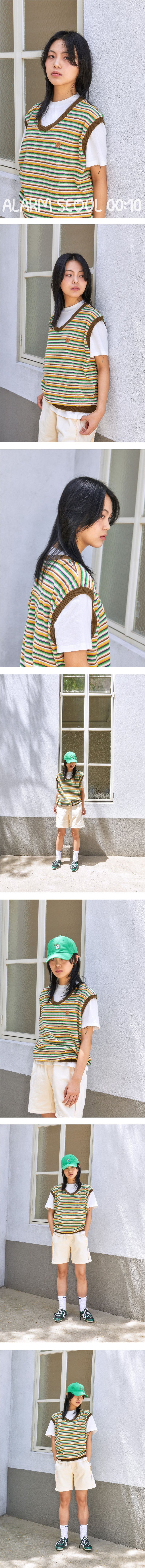 ALARM MULTI STRIPE TERRY VEST_WOMAN