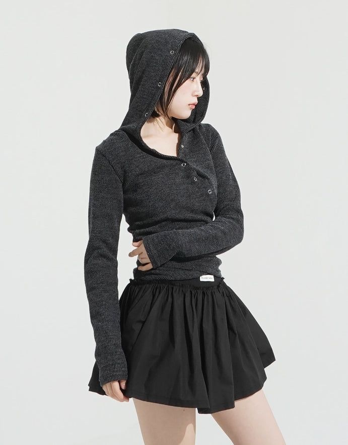 Wrap hooded crop top