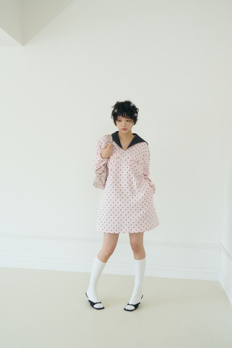 SHAKIRI（シャキリ）の「POLKA STAR PATCH SAILOR DRESS (PINK)（Dresses）」