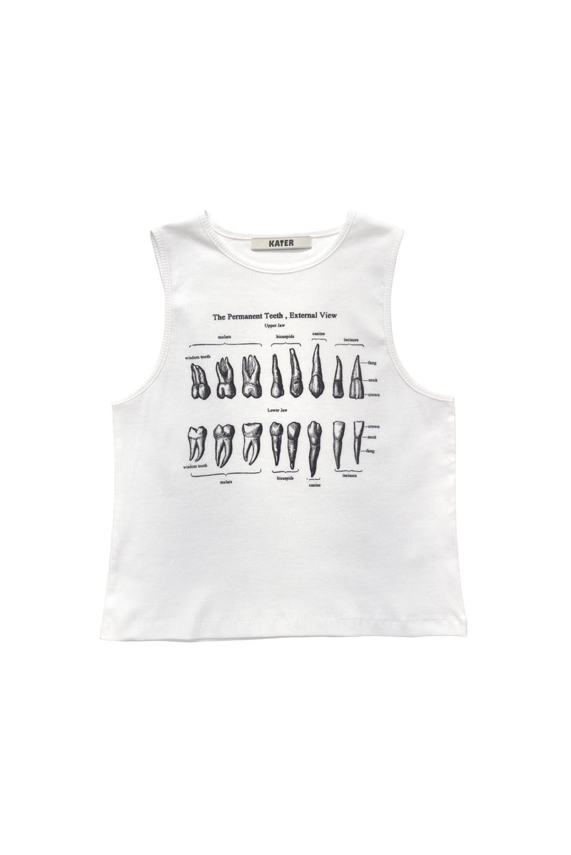 KATER（カーター）の「My Teeth Sleeveless Tee WHITE（Tops）」