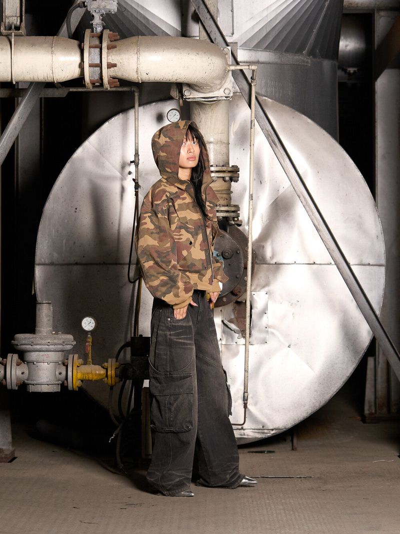 Circle Denim Bomber Jacket (Camo)