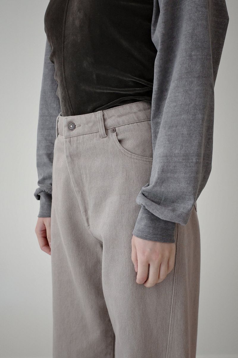 Washed straight leg pants, Beige