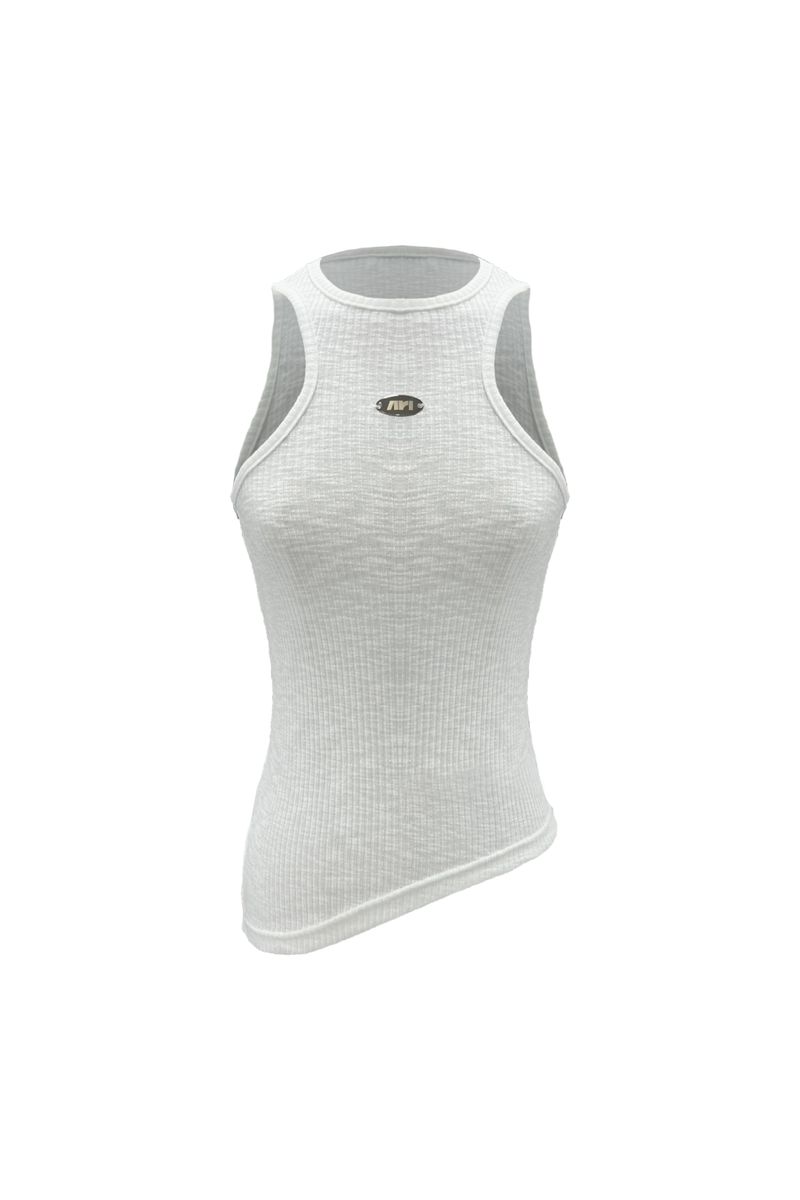 UNBALANCE SLEEVELESS TOP / WHITE