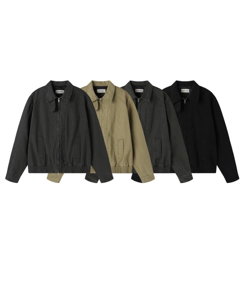 Texture Curved Harrington Jacket