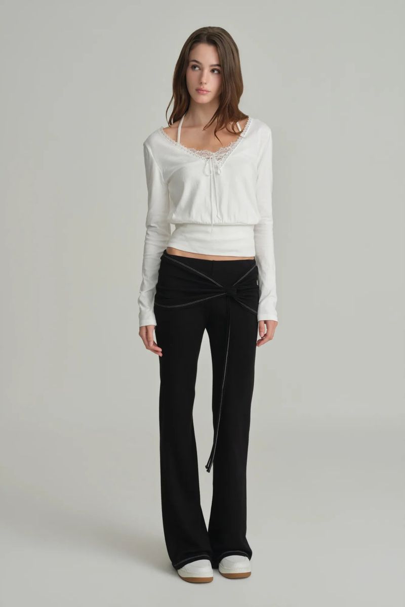 Hazel eyelet top, White