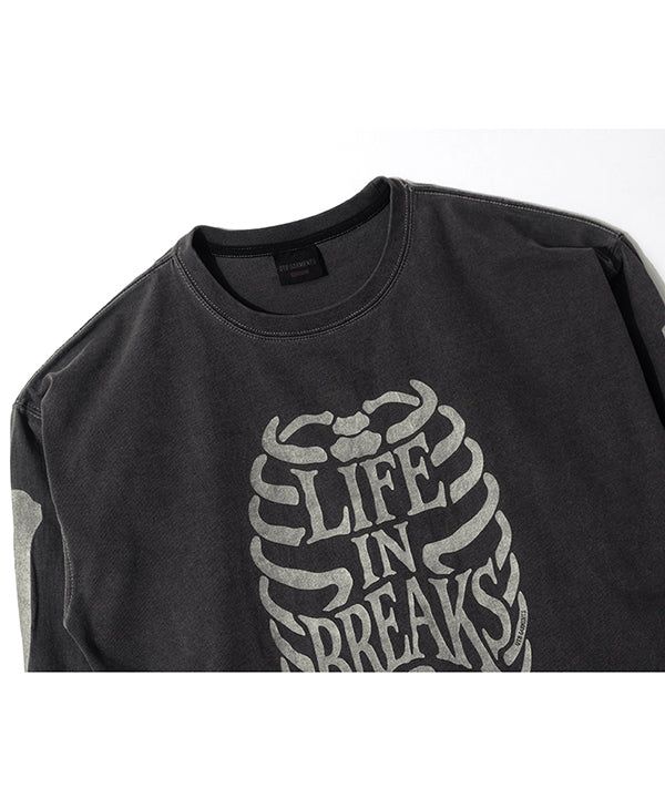 LB Life Bones Washed Long Sleeve (Charcoal)