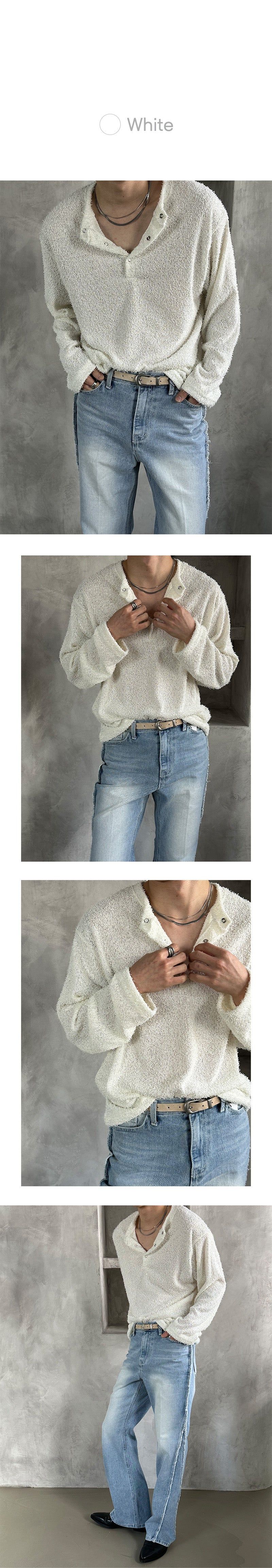 [S/S] Boucle henry neck long sleeves(4color)