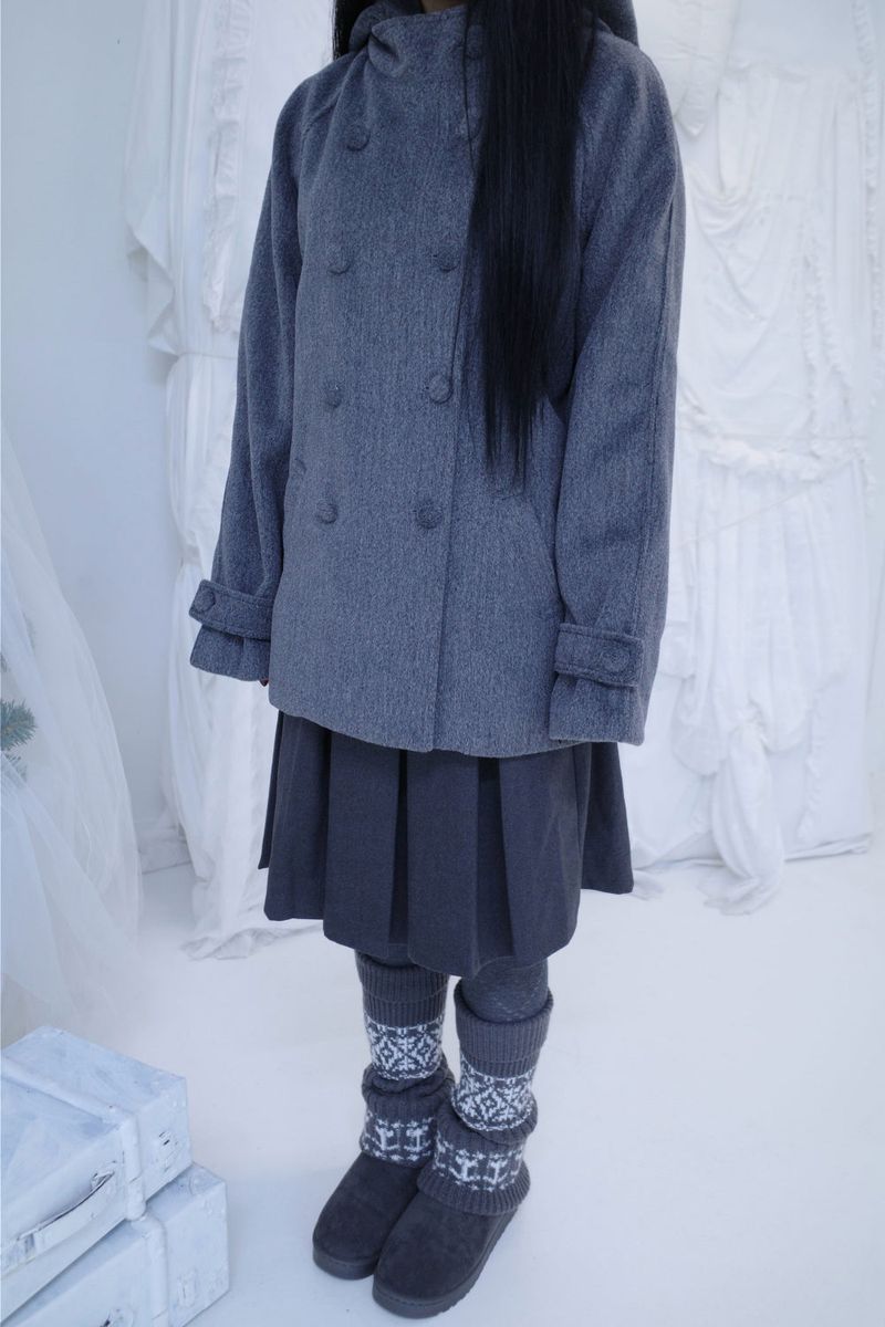 Bonju double half hood coat (2color)
