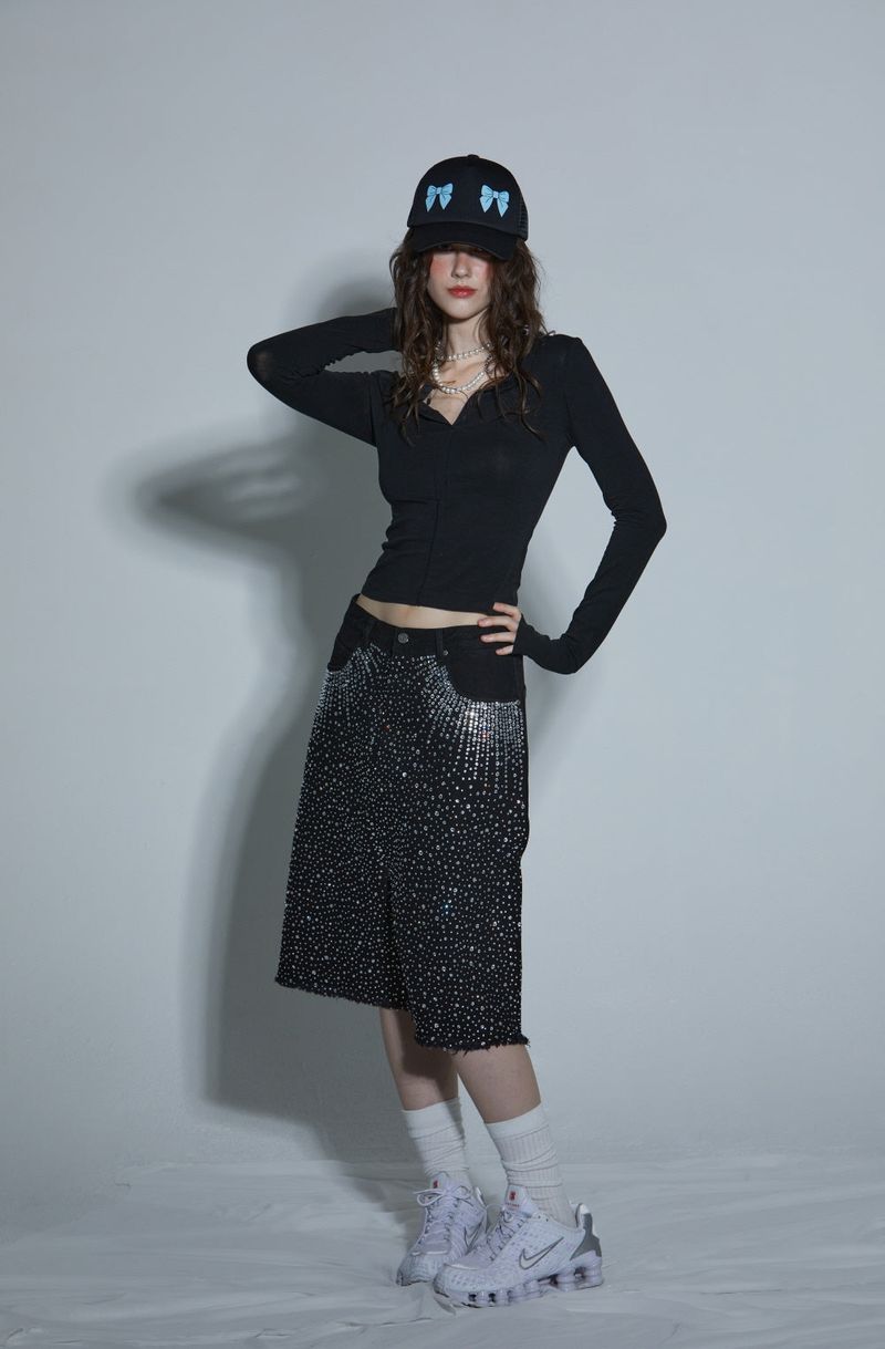 DIA BERMUDA PANTS -BLACK