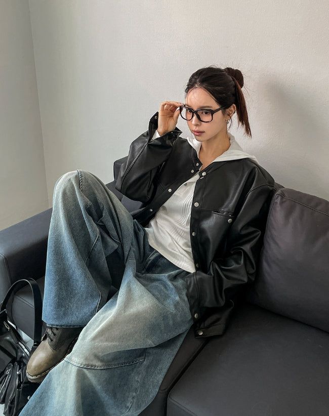 Taze Line Button Knit Hoodie