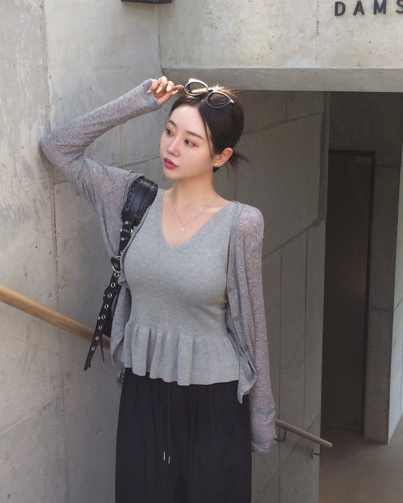 [MADE] Pail, see-through long sleeve cardigan