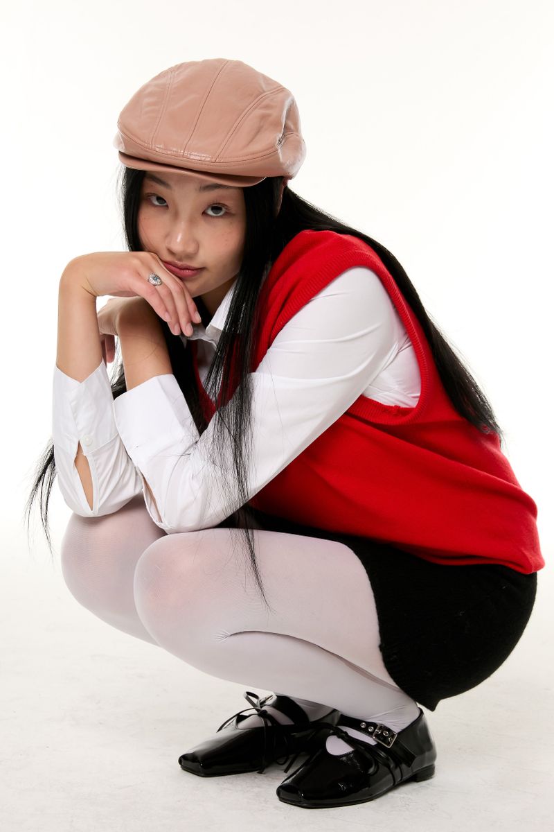 GLOSSY HUNTING CAP / PINK