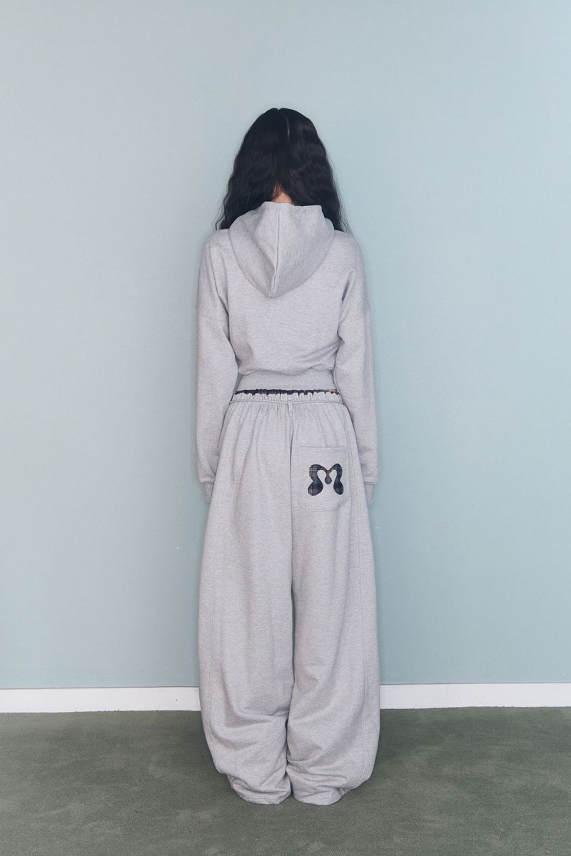 CONTRAST PATCH ZIP-UP GREY