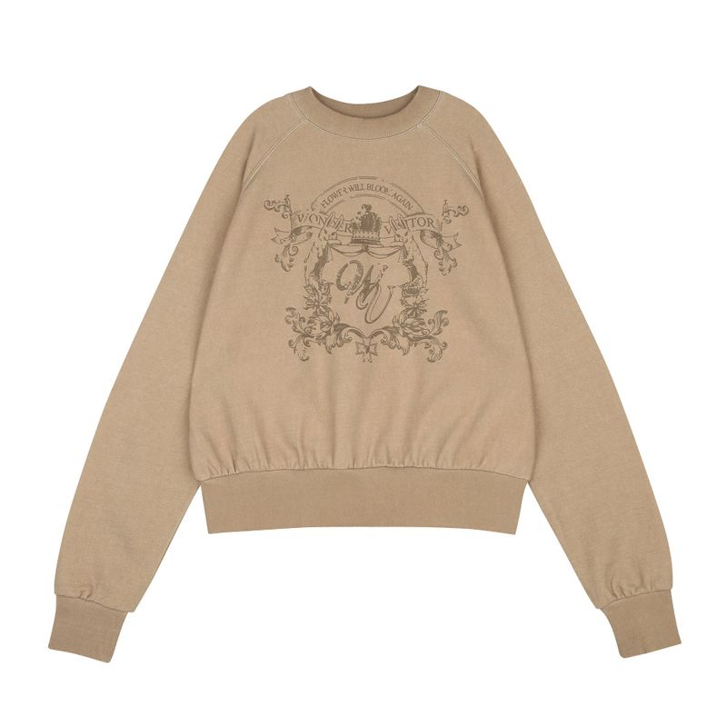 wonder visitor（ワンダービジター）の「WV Emblem Crop Sweat-shirt [Beige]（Tops）」