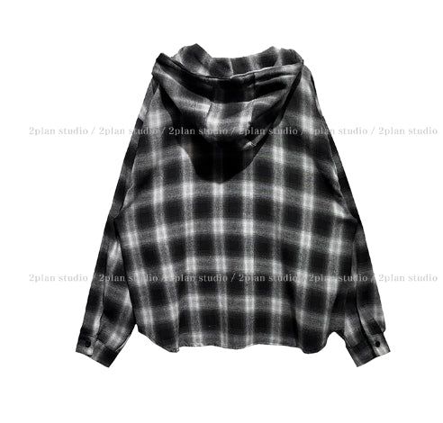 Kant Check Hooded Shirt