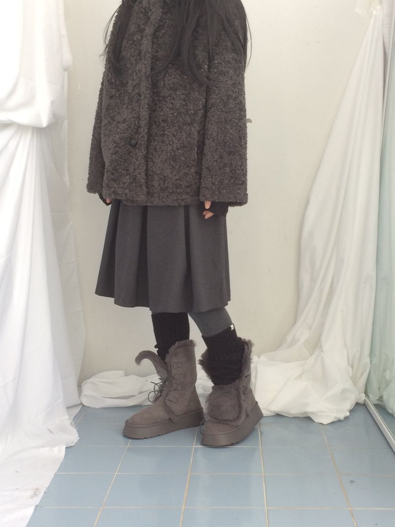 Suede Rabbit Fur Boots