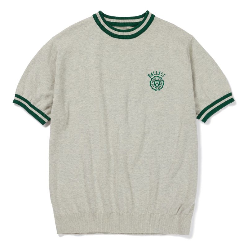 ballast athletic ringer knit sweat melange gray