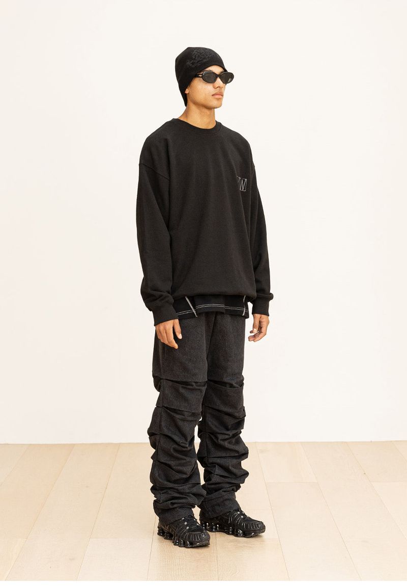 CRUMBLE DENIM PANTS