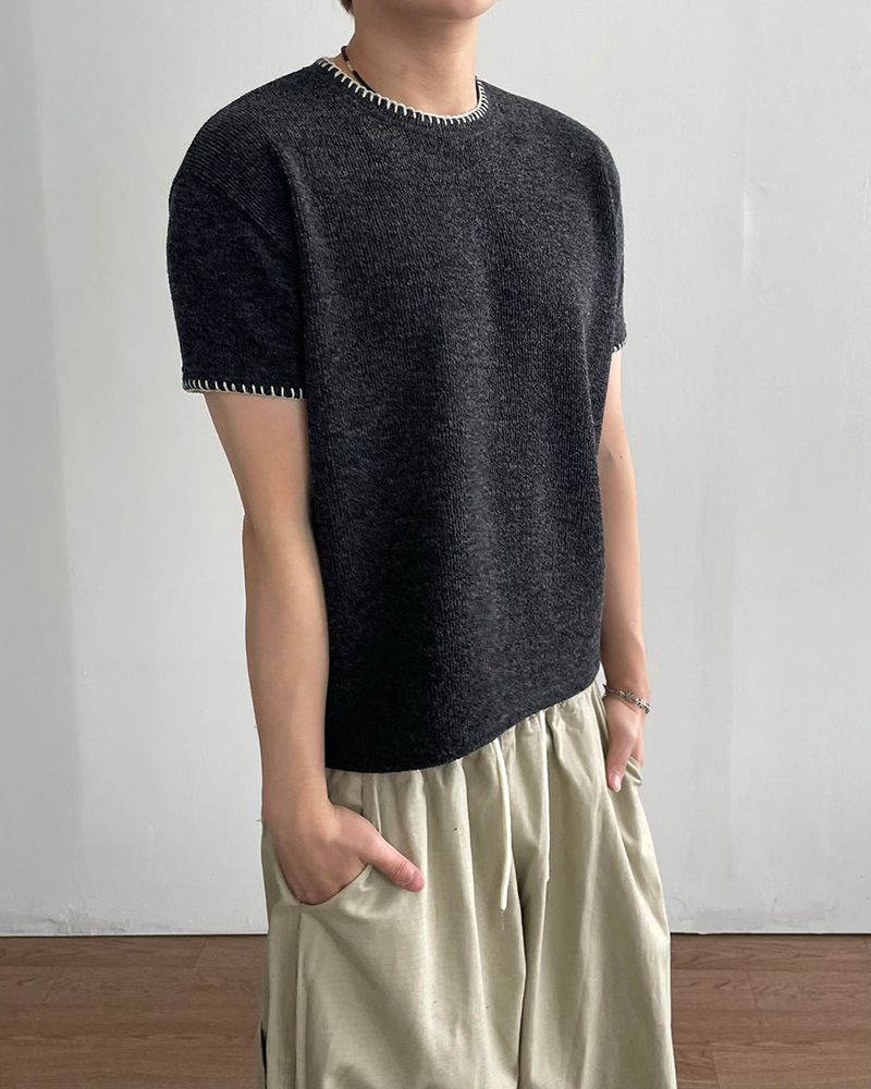 Stitch Crop short Sleeve Knit