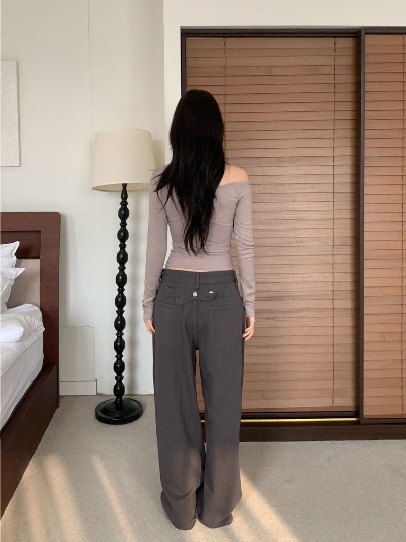 Back Point Bizzo Wide Long Denim Pants