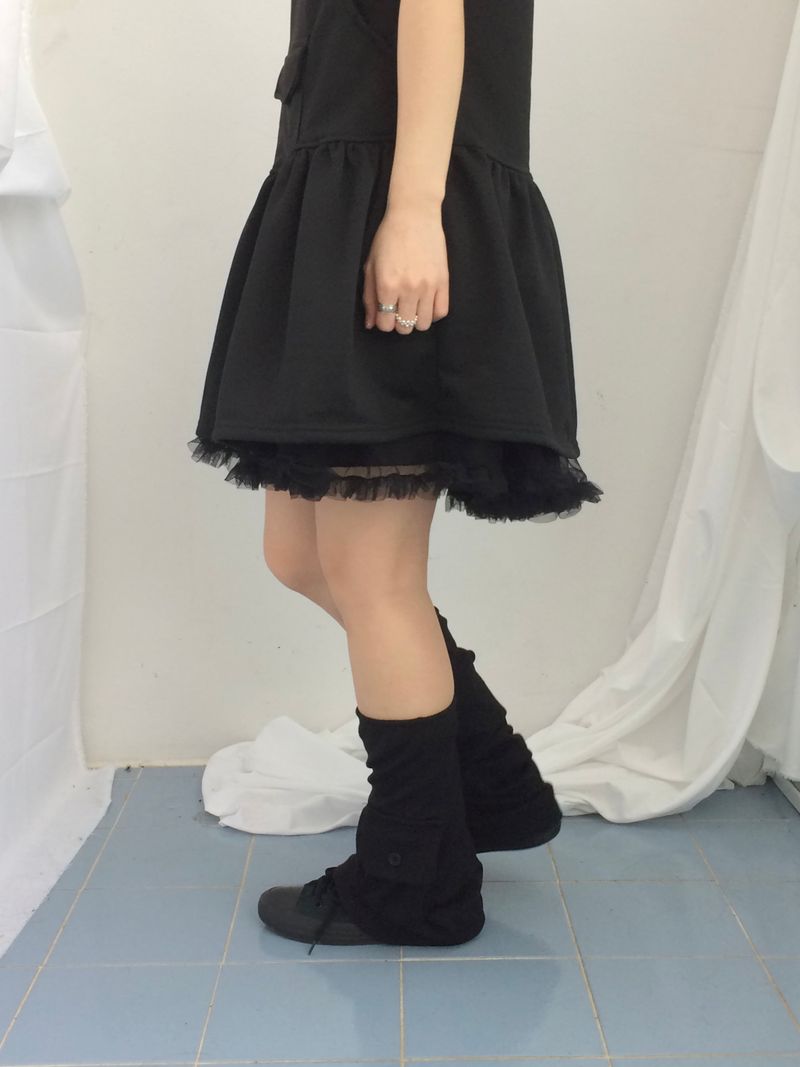 soft shirring frill skirt