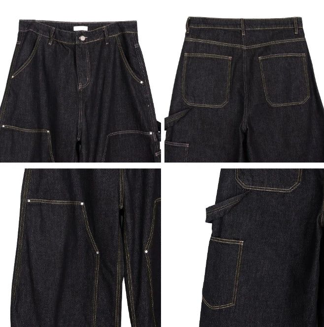 Defen Carpenter Wide Denim Pants