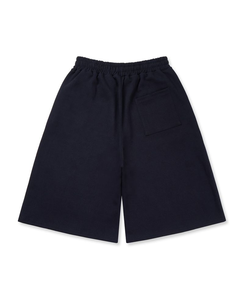 Gothic lettering Bermuda sweatpants - Navy