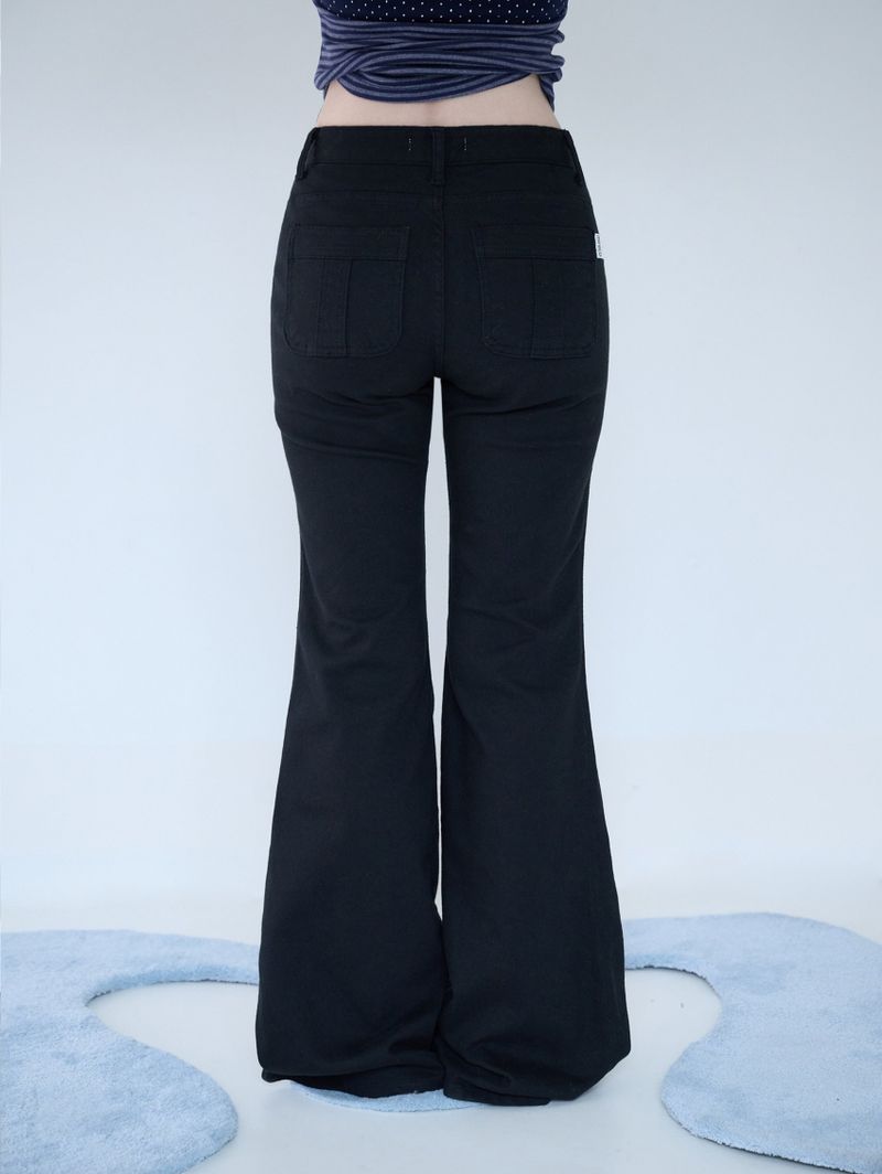BUTTON POCKET BOOTCUT PT BLACK