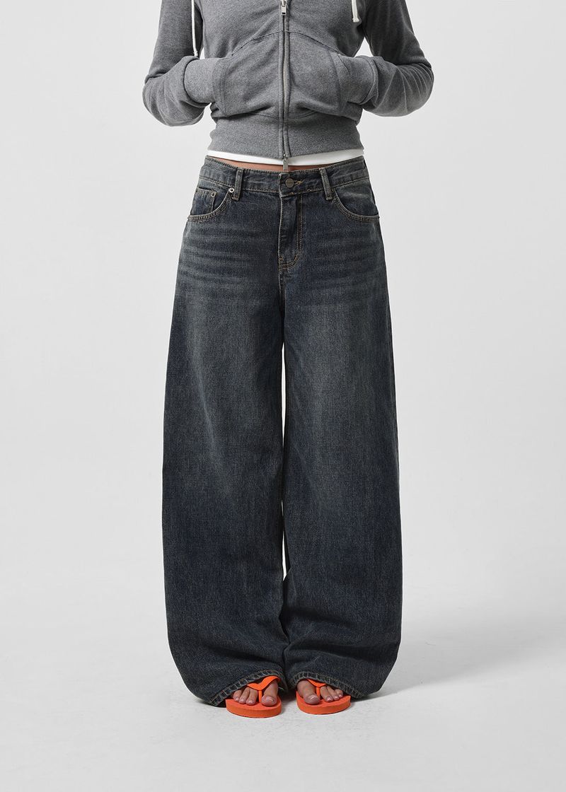 [B-DENIM] DARK BLUE WIDE 059
