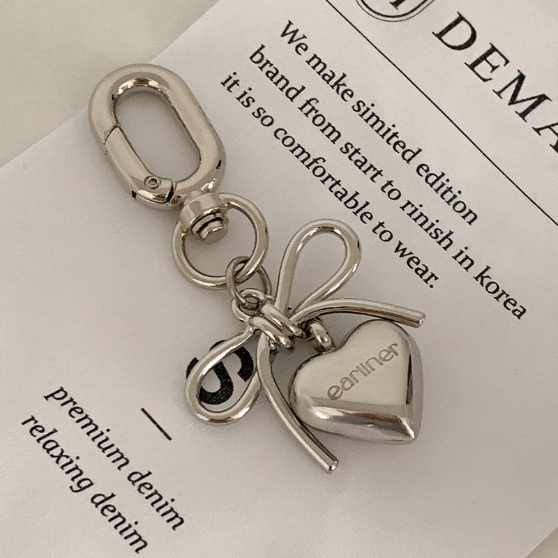 [handmade] ribbon heart keyring