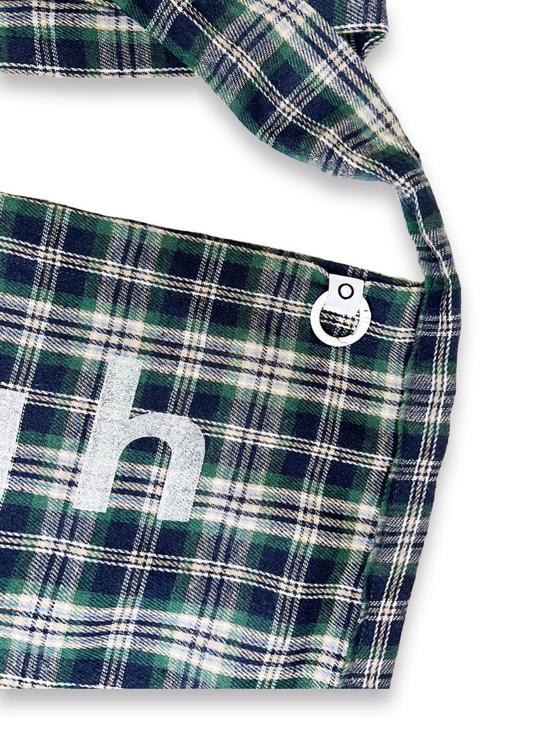 000 Design Check Tie Bag / Navy