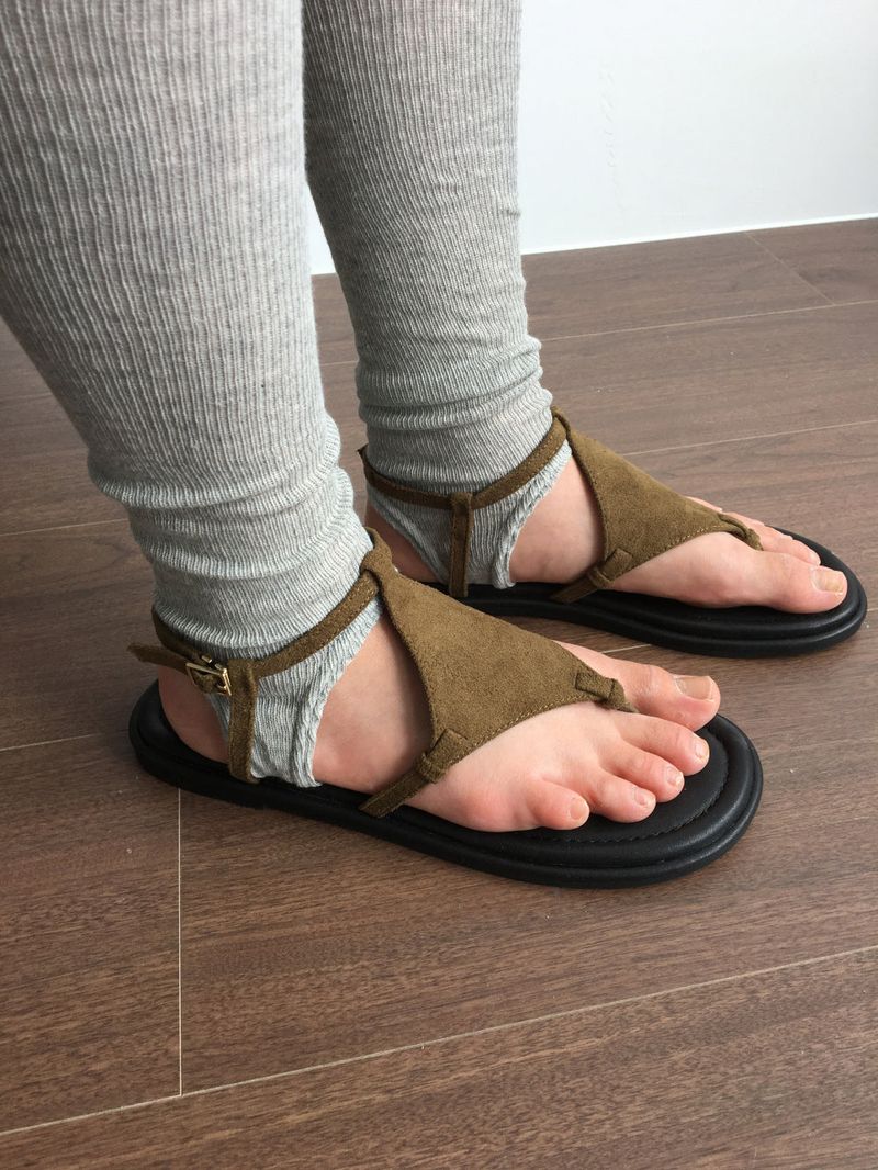 suede strap sandals (2color)