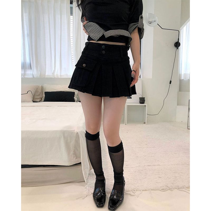 One-pocket Pleats Skirt 