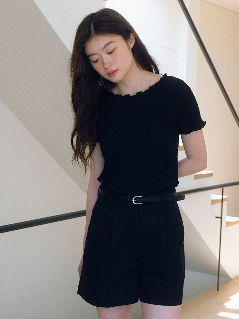Wave Crinkle T-shirt - Black