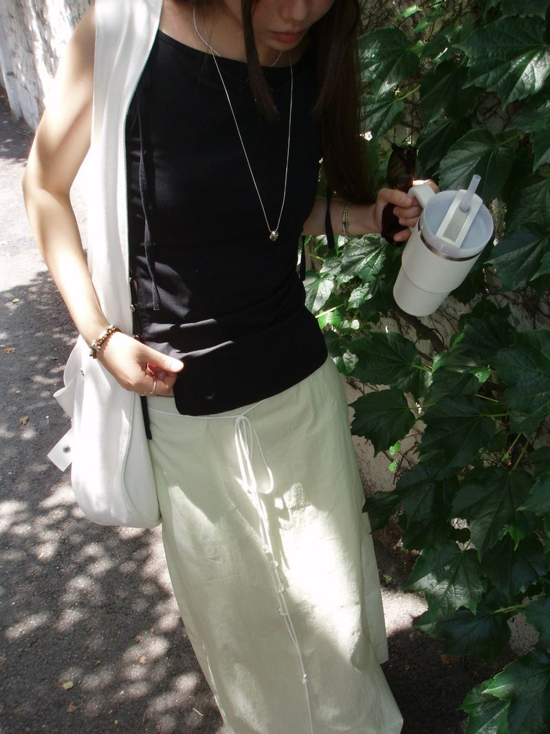 straight fit maxi skirt (cucumber green)