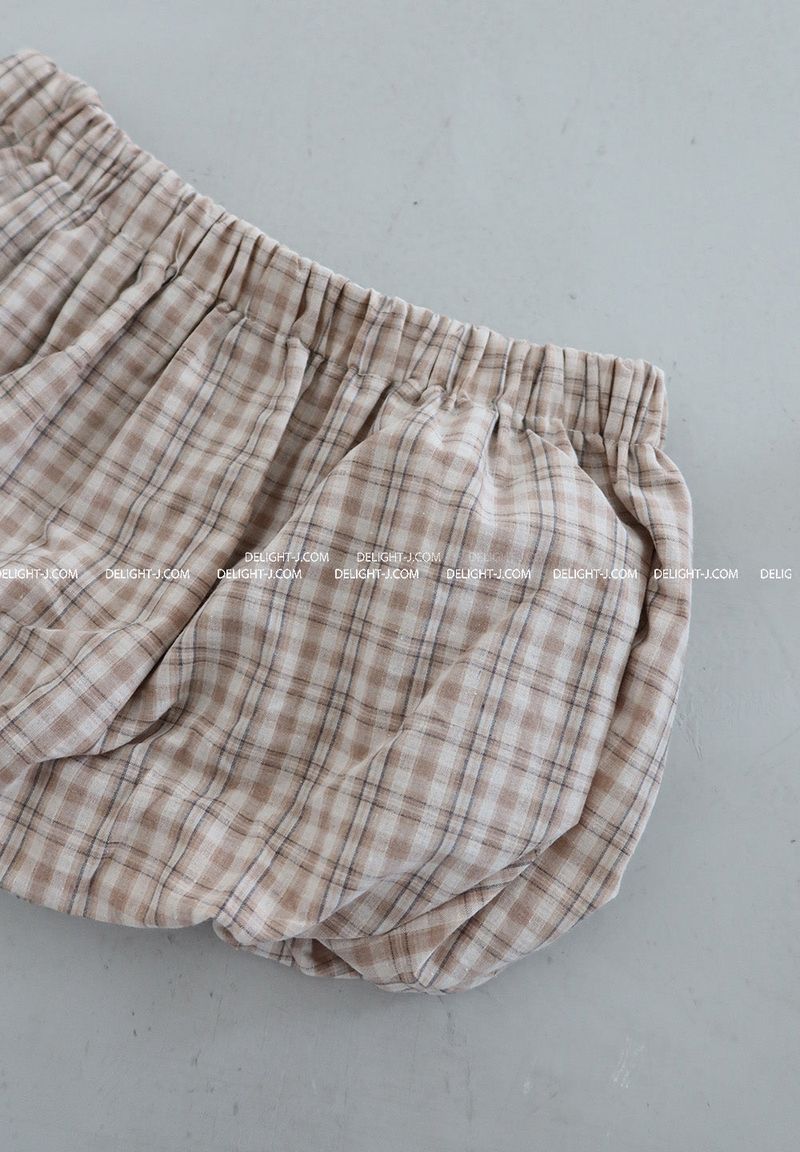 Checkered Belt Set Pumpkin Balloon Miniskirt