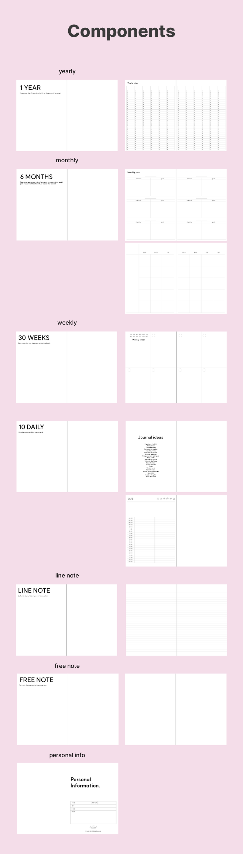 mio diario - a full-term type 6months diary
