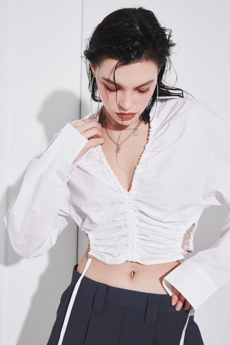 GATELESS（ゲートレス）の「HOLD SHIRRING SHIRT（Tops）」