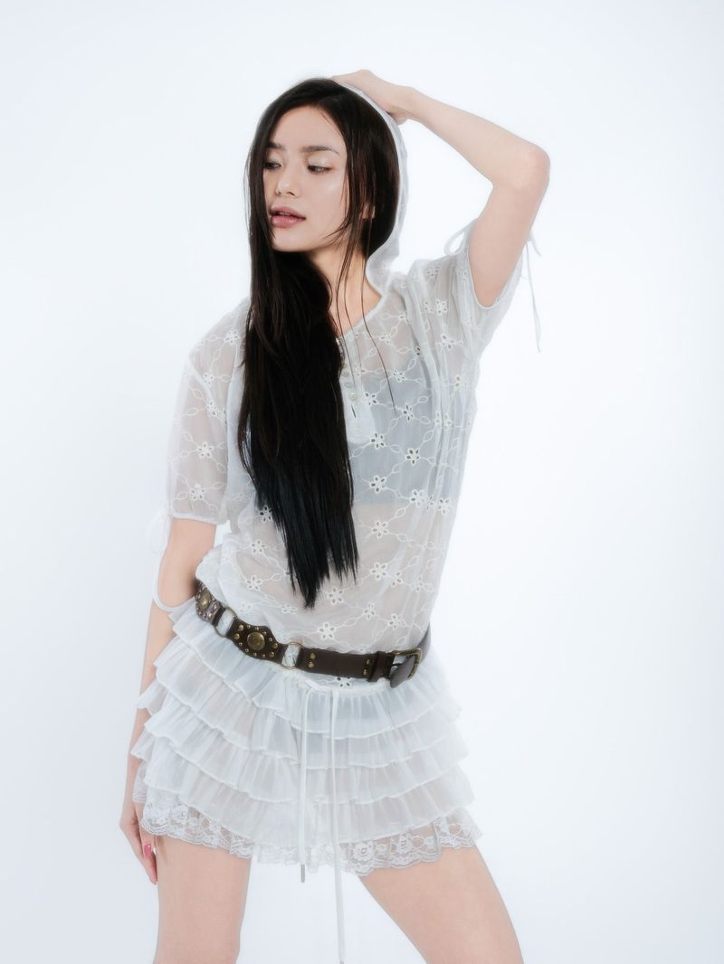 LACE HOODIE DRESS