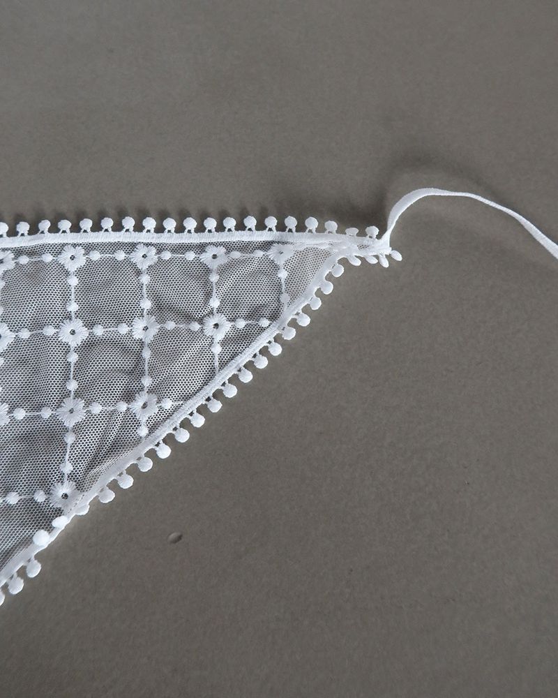 Square Punching Lace See-Through Scarf