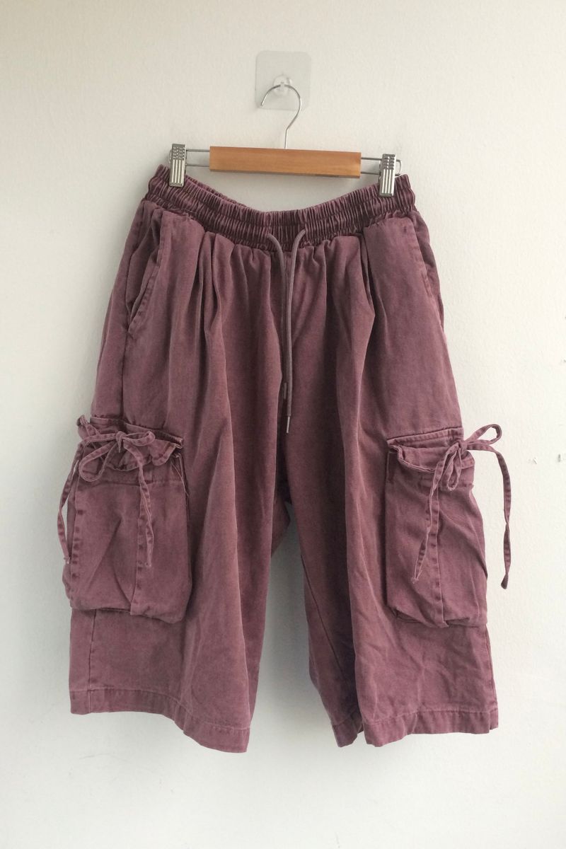 washing ribbon pocket cargo pants
