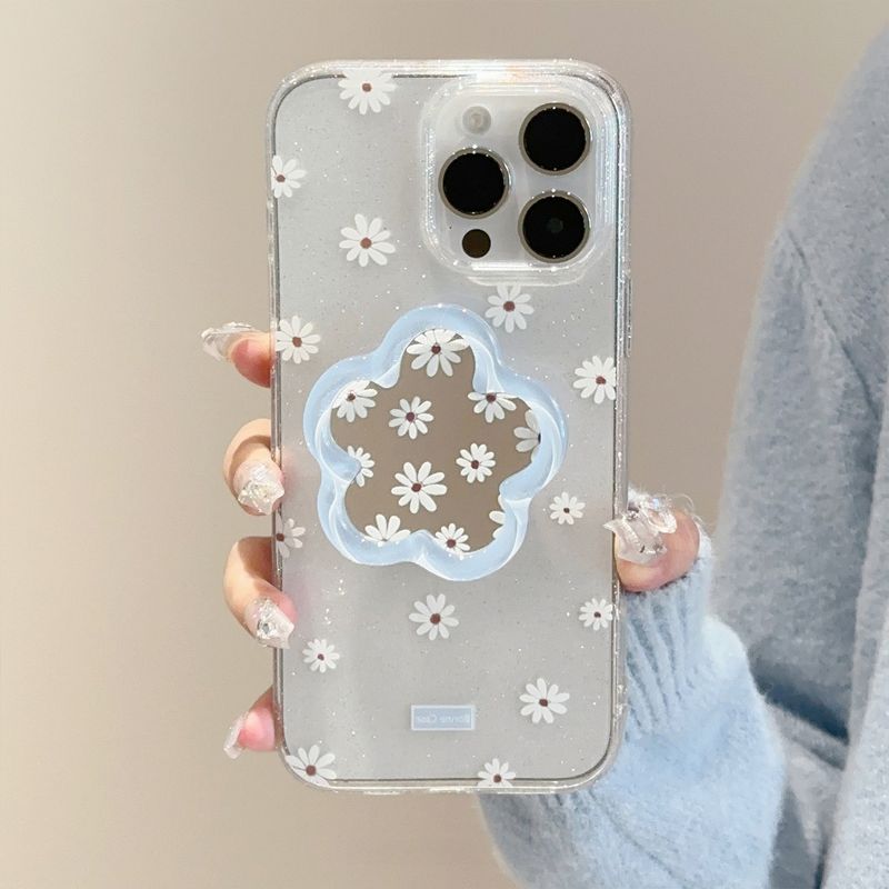 Summer Blue Flower Mirror Stand iPhone Case