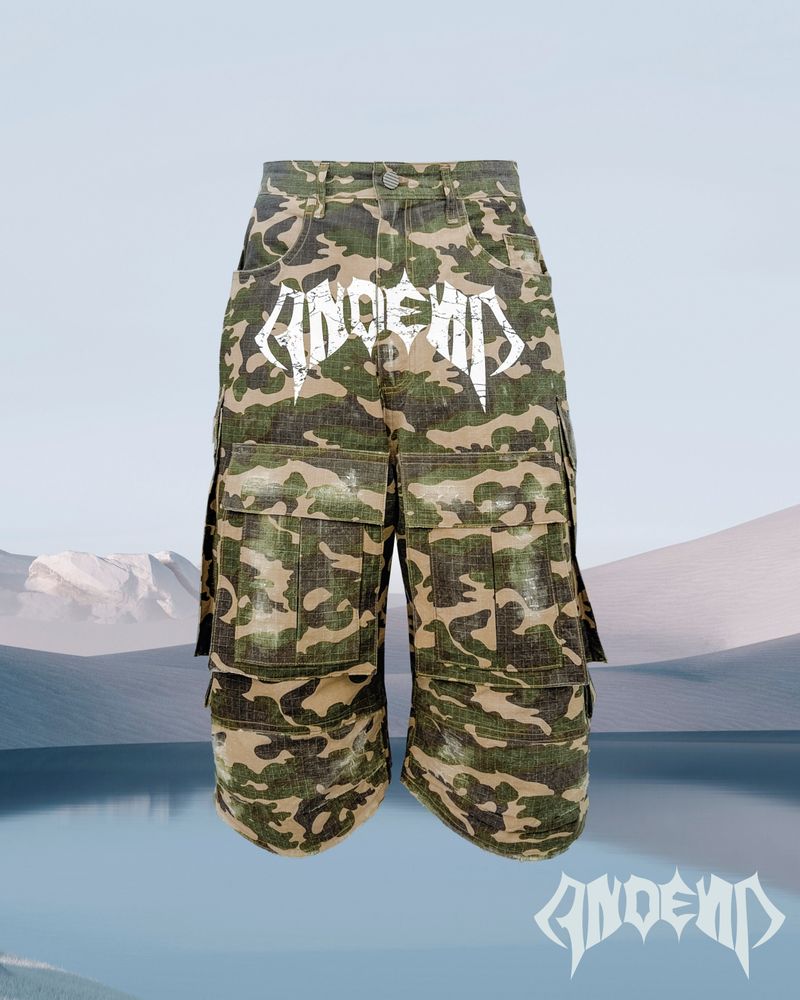 ANDEND（エンデンド）の「AE LOGO CARGO PANT CAMO（Pants）」
