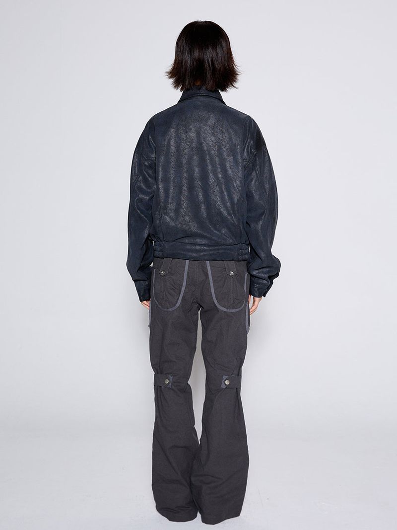 SUEDE WASHED JACKET / BLACK