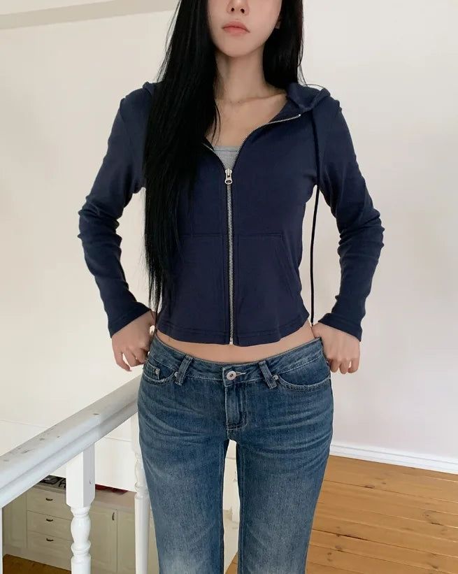 Mayville Basic Slim Hood Zip-Up